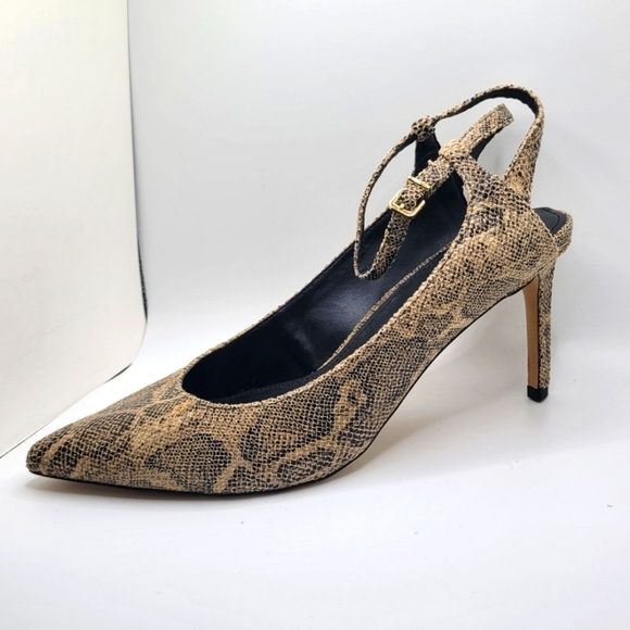 Express Womens Slingback Pump Multicolor Snakeskin Print Stiletto Heel Sz 9M - Picture 8 of 12